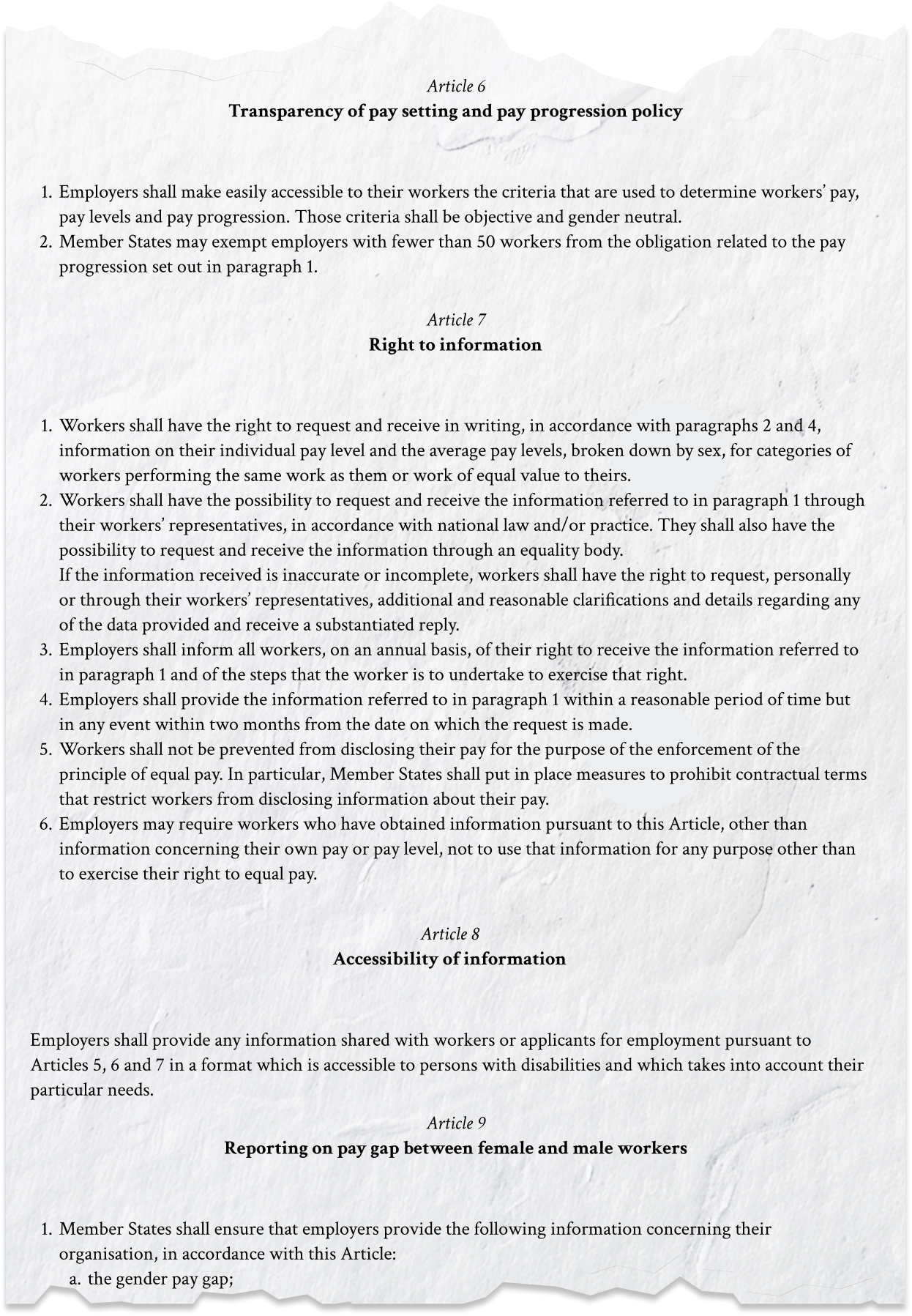 EU Pay Transparency Directive Text